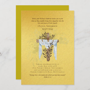 Classic Elegant BAPTISM Invite Gold