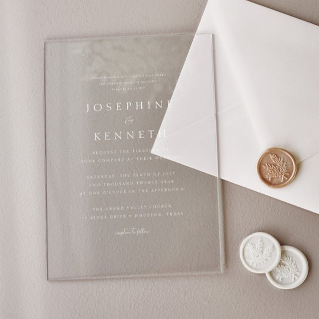 Classic Elegant Bible Verse Christian Wedding Acrylic Invitations (Creator Uploaded)