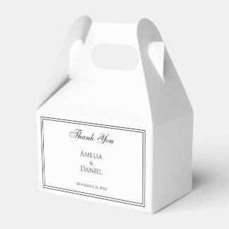 Classic Elegant Black and White Simple Wedding Favor Box