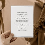 Classic Elegant Black and White Wedding Invitation<br><div class="desc">This elegant Wedding Invitation features a sweeping script calligraphy text paired with a classy serif & modern sans font in black,  and a customizable monogram on the back. Matching items available.</div>