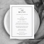 Classic Elegant Black and White Wedding Menu<br><div class="desc">This Classic Elegant Wedding Menu is simple and versatile. It features a chic black and white design with a monogram,  script details,  simple frame and formal editable text. Click the edit button to customize this design.</div>