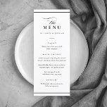 Classic Elegant Black and White Wedding Menu<br><div class="desc">This Classic Elegant Wedding Menu is simple and versatile. It features a chic black and white design with a monogram,  script details,  simple frame and formal editable text. Click the edit button to customize this design.</div>