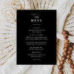 Classic Elegant Black and White Wedding Menu<br><div class="desc">Classic Elegant Black and White Wedding Dinner Menu. It features a chic black and white design with a monogram,  script details,  simple frame and formal editable text. Click the edit button to customize this design.</div>