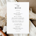 Classic Elegant Black and White Wedding Menu<br><div class="desc">Classic Elegant Black and White Wedding Dinner Menu. It features a chic black and white design with a monogram,  script details,  simple frame and formal editable text. Click the edit button to customize this design.</div>
