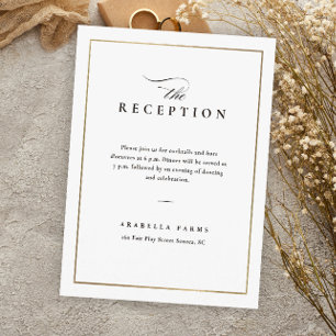 Classic Elegant Black and White Wedding Reception Enclosure Card