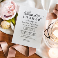Classic Elegant Black Wedding Bridal Shower