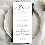 Classic Elegant Black White Calligraphy Menu<br><div class="desc">This Design is part of a collection;
Please get in touch with me if you need help finding matching designs or products;
Also available in alternate colours</div>