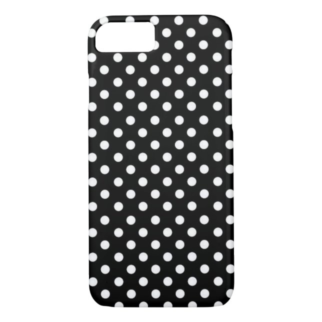 Classic elegant black white polka dot pattern Case-Mate iPhone case (Back)