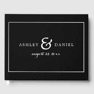 Classic Elegant Black & White Wedding Guest Book
