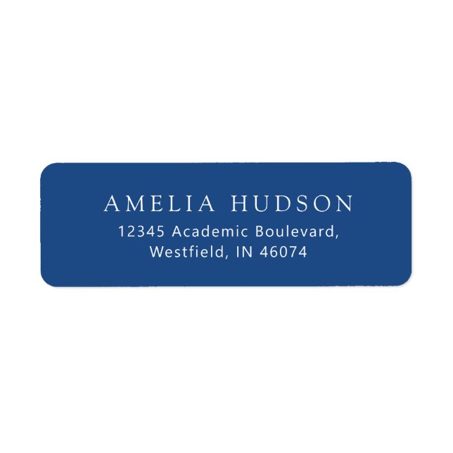 Classic Elegant Blue & White Return Address (Front)