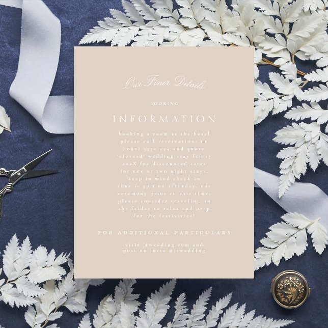 Classic Elegant Blush Pink Formal Wedding Enclosure Card (Creator Uploaded)