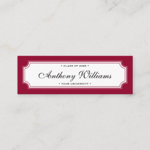 Classic elegant border red graduation name card