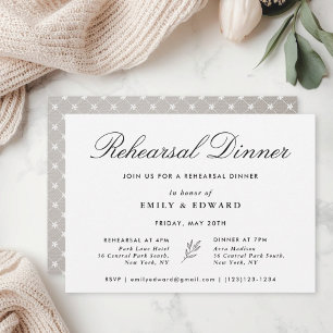 Classic Elegant Botanical Rehearsal Dinner Invitation