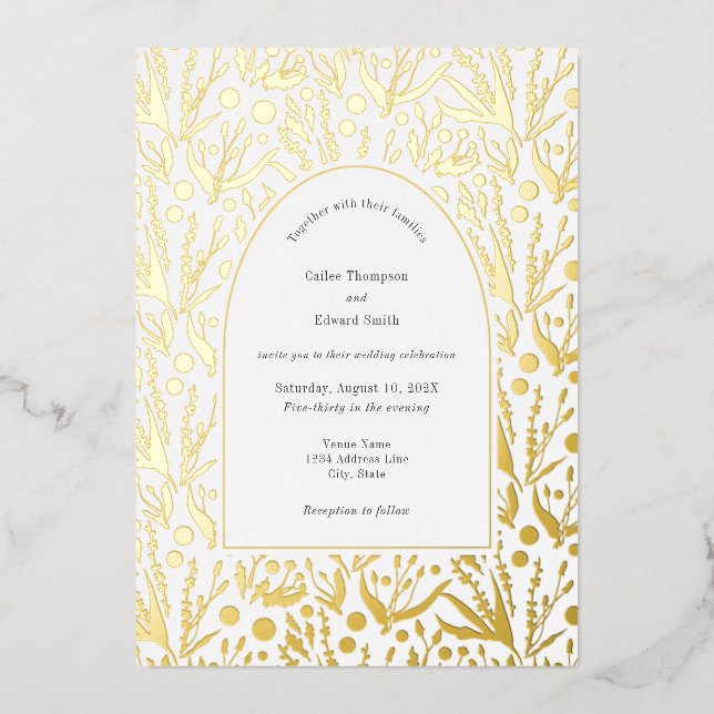 Classic Elegant Botanicals Wedding  (Front)