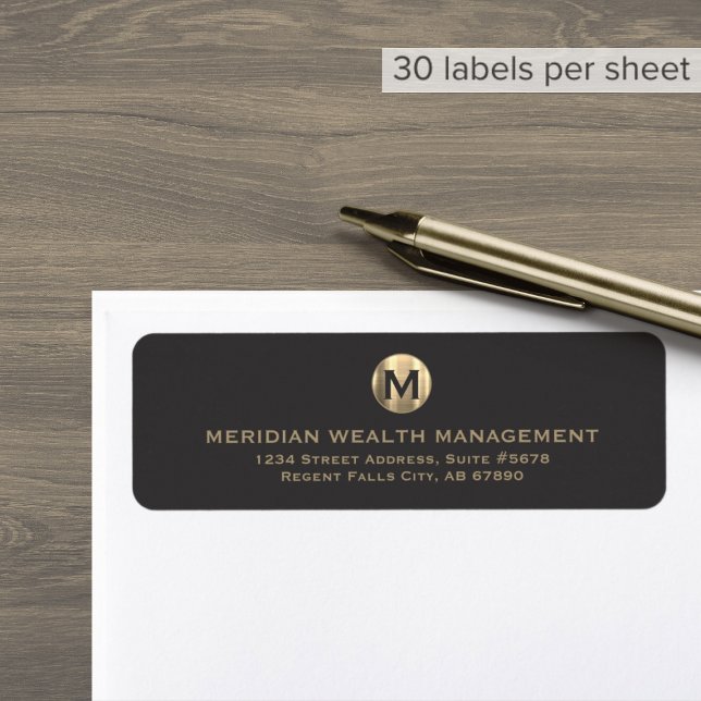 Classic Elegant Business Monogram Return Address (Creator Uploaded)