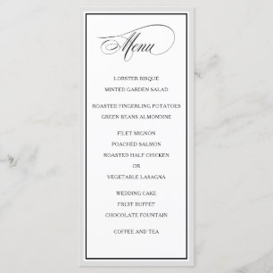 Classic Elegant Calligraphy Script Menu Mariage