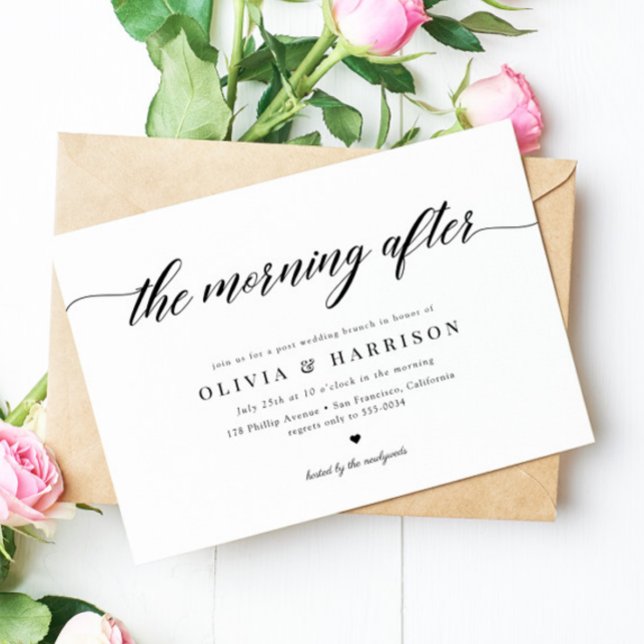Classic Elegant Calligraphy Script Wedding Brunch Invitation (Creator Uploaded)