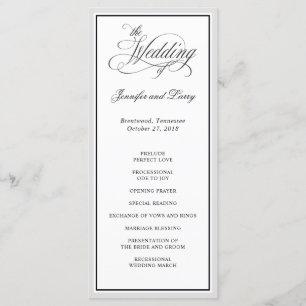 Classic Elegant Calligraphy Script Wedding Program