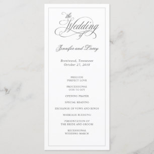 Classic Elegant Calligraphy Script Wedding Program