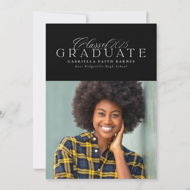 Classic elegant Class of 2025 graduation Announcement (Front)