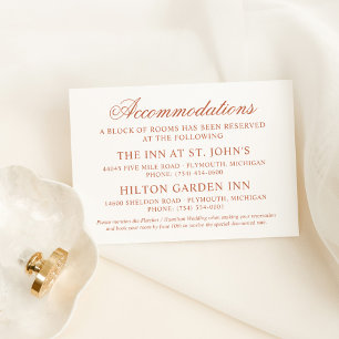 Classic Elegant Copper Wedding Enclosure Card
