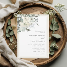 Classic Elegant Cream Ivory Floral Wedding