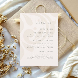 Classic Elegant Cream Sage Damask Wedding Details Enclosure Card