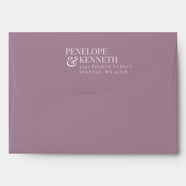 Classic Elegant Dusty Purple Return Address Envelope (Back (Top Flap))