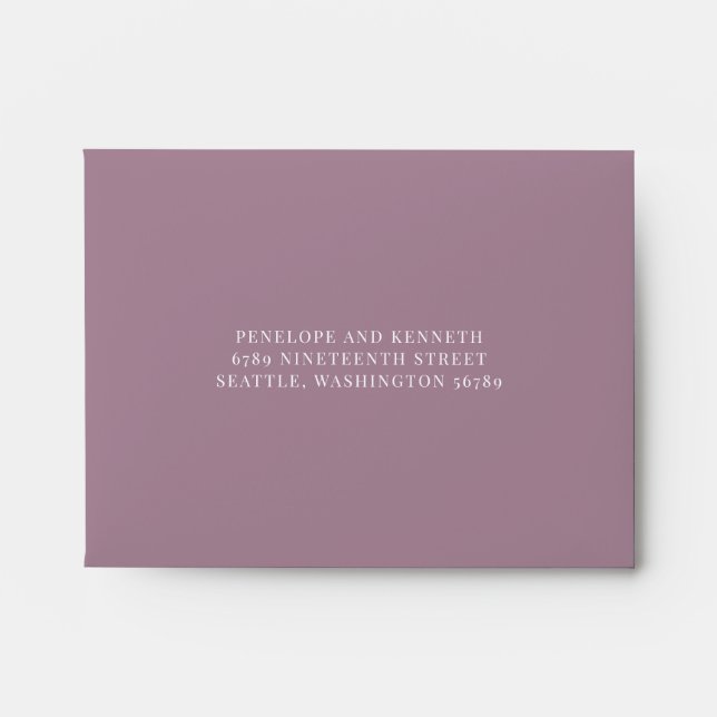 Classic Elegant Dusty Purple RSVP Address Envelope (Front)