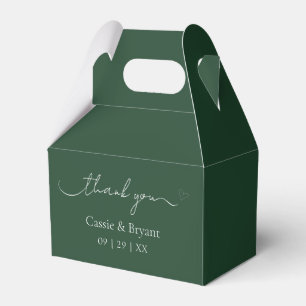 Classic Elegant Emerald Green Thank You Favor Box