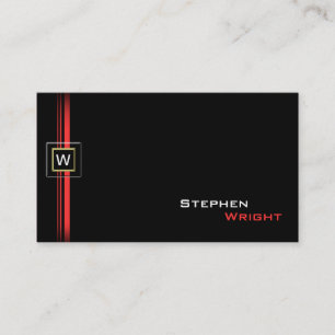 Classic Elegant Floating Monogram Square Business Card