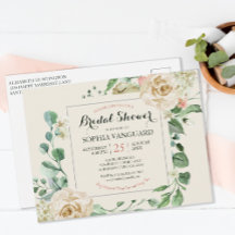 Classic Elegant Floral Bridal Shower Invitation