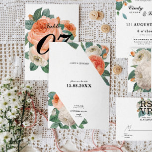 Classic Elegant Floral Typography Wedding Save The Date