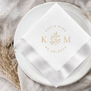 Classic Elegant Foliage Monogram Mariage