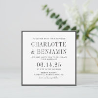 Classic Elegant Formal Black Border Frame Wedding