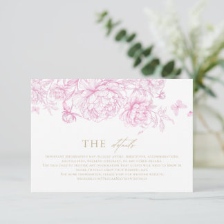 Classic Elegant French Floral Wedding  Enclosure Card