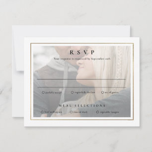 Classic Elegant Gold 2 Photo Wedding Carte RSVP