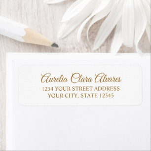 Classic Elegant Gold Calligraphy Adresse de retour