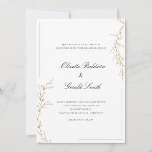 Classic Elegant Gold Flower Branch Wedding