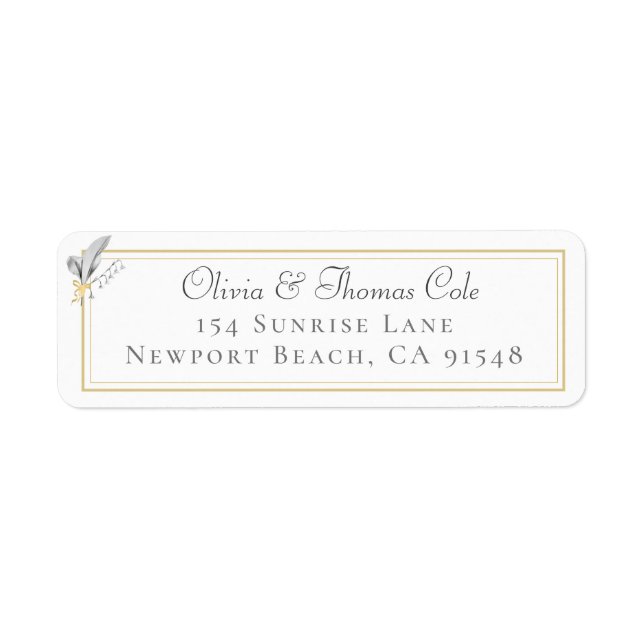 Classic Elegant Gold Frame Lily Floral Mariage (Devant)