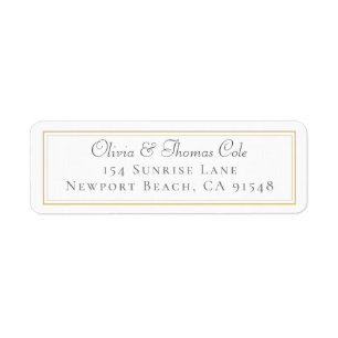 Classic Elegant Gold Frame Mariage Adresse de reto