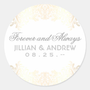 Classic Elegant Gold Monogram Favour Classic Round Sticker