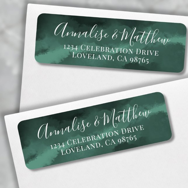 Classic Elegant Green Wedding Return Address (Classic Elegant Green Wedding Return Address label)