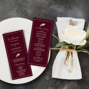 Classic & Elegant I Bulgarian Rose Shade I Wedding Program