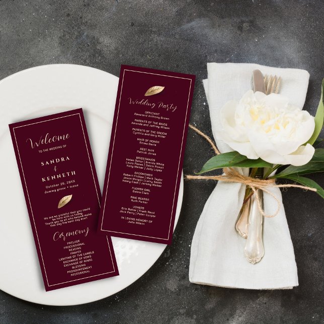 Classic & Elegant I Bulgarian Rose Shade I Wedding Program (Creator Uploaded)