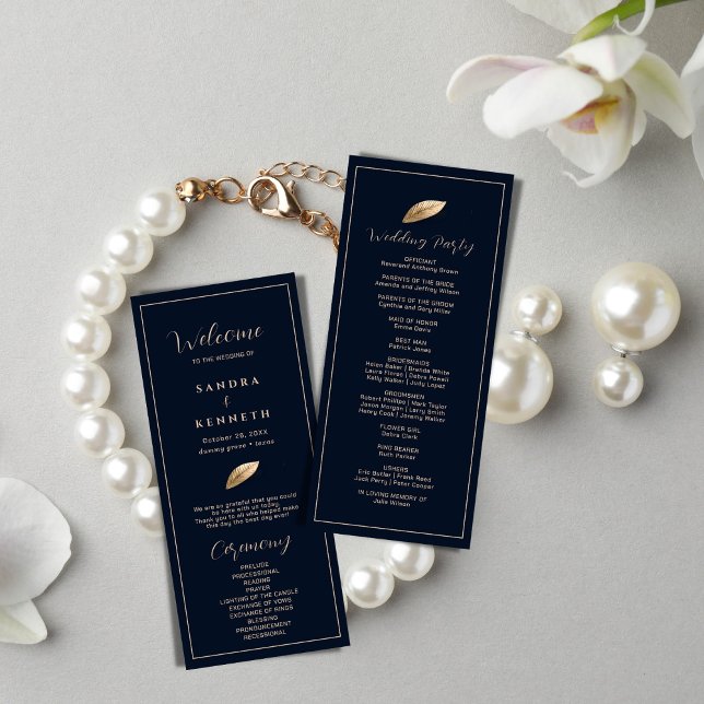 Classic & Elegant I Dark Blue I Wedding Program (Creator Uploaded)