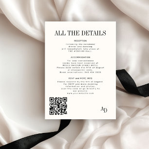 Classic elegant ivory old money wedding details enclosure card