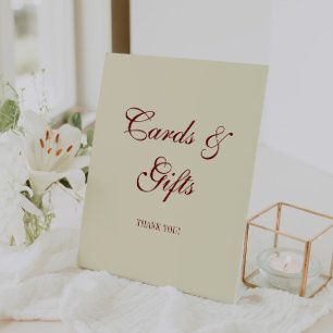 Classic Elegant Ivory Script Cards & Gifts Wedding Pedestal Sign