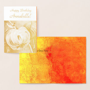 Classic Elegant Lily  - Happy Birthday - Customize Foil Card