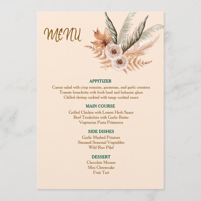 Classic Elegant Menu Card (Front)